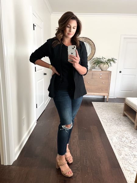 A simple black blazer goes with so many different outfits! Grabbed this one from Target and paired it with a simple blank tank and one of my favorite pairs of old navy jeans. 

#LTKstyletip #LTKFind #LTKunder50