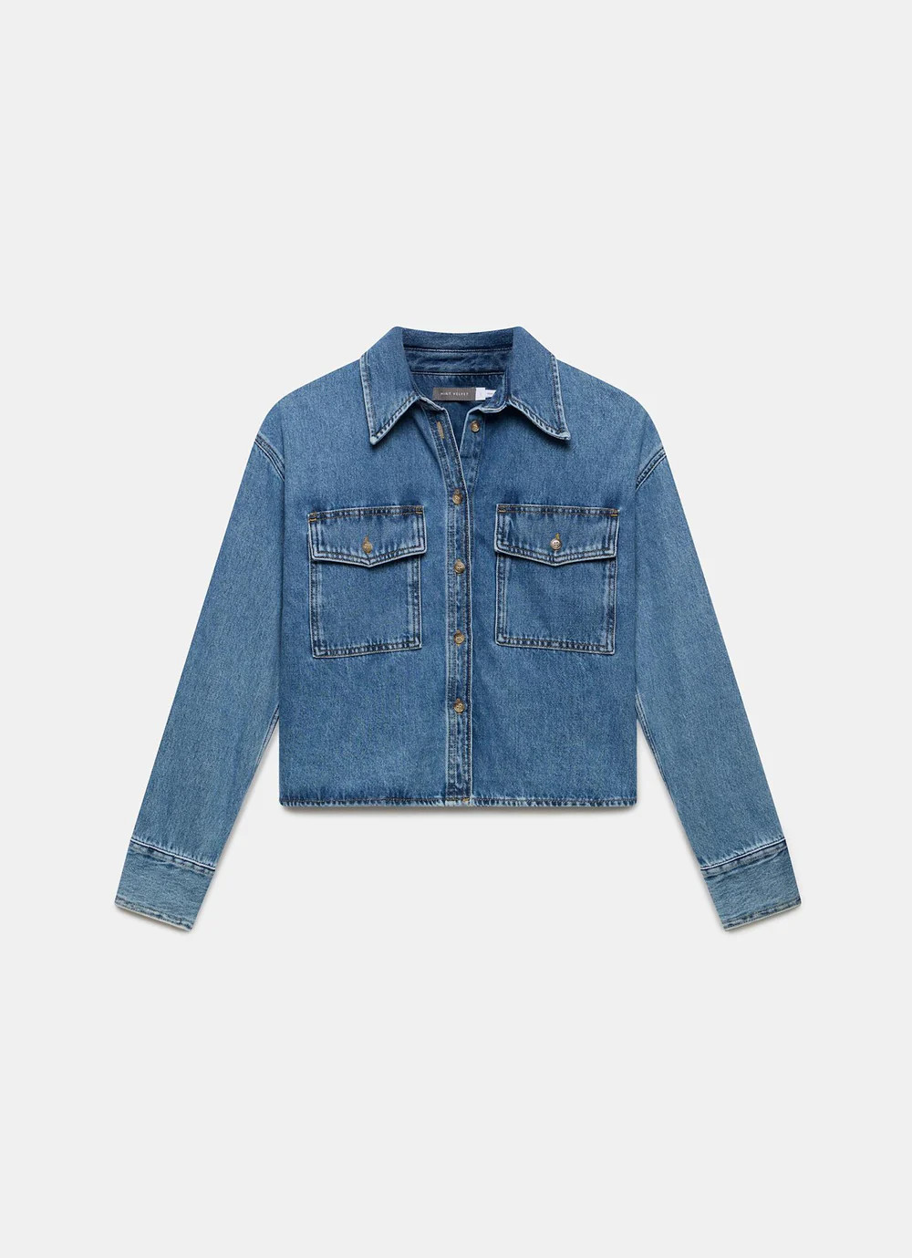 Indigo Cropped Denim Shirt | Mint Velvet