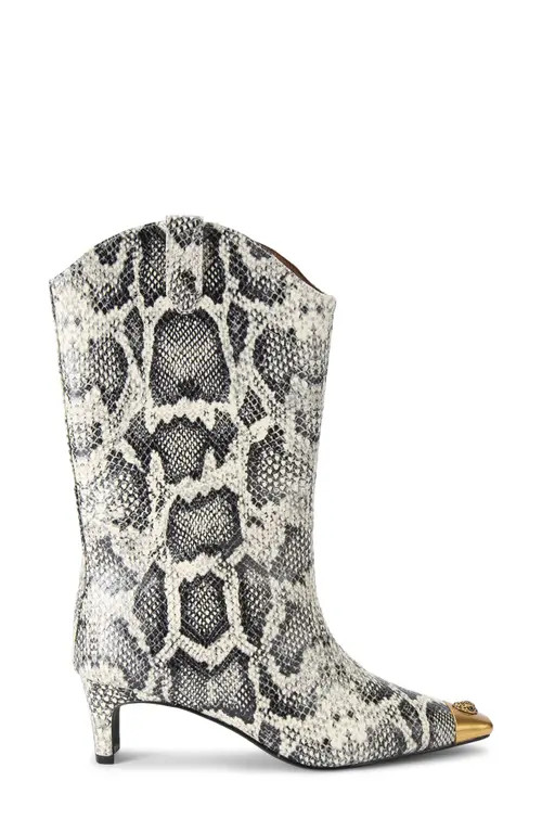 Kurt Geiger London Regent Snakeskin Print Boot in Open White at Nordstrom, Size 9.5Us | Nordstrom