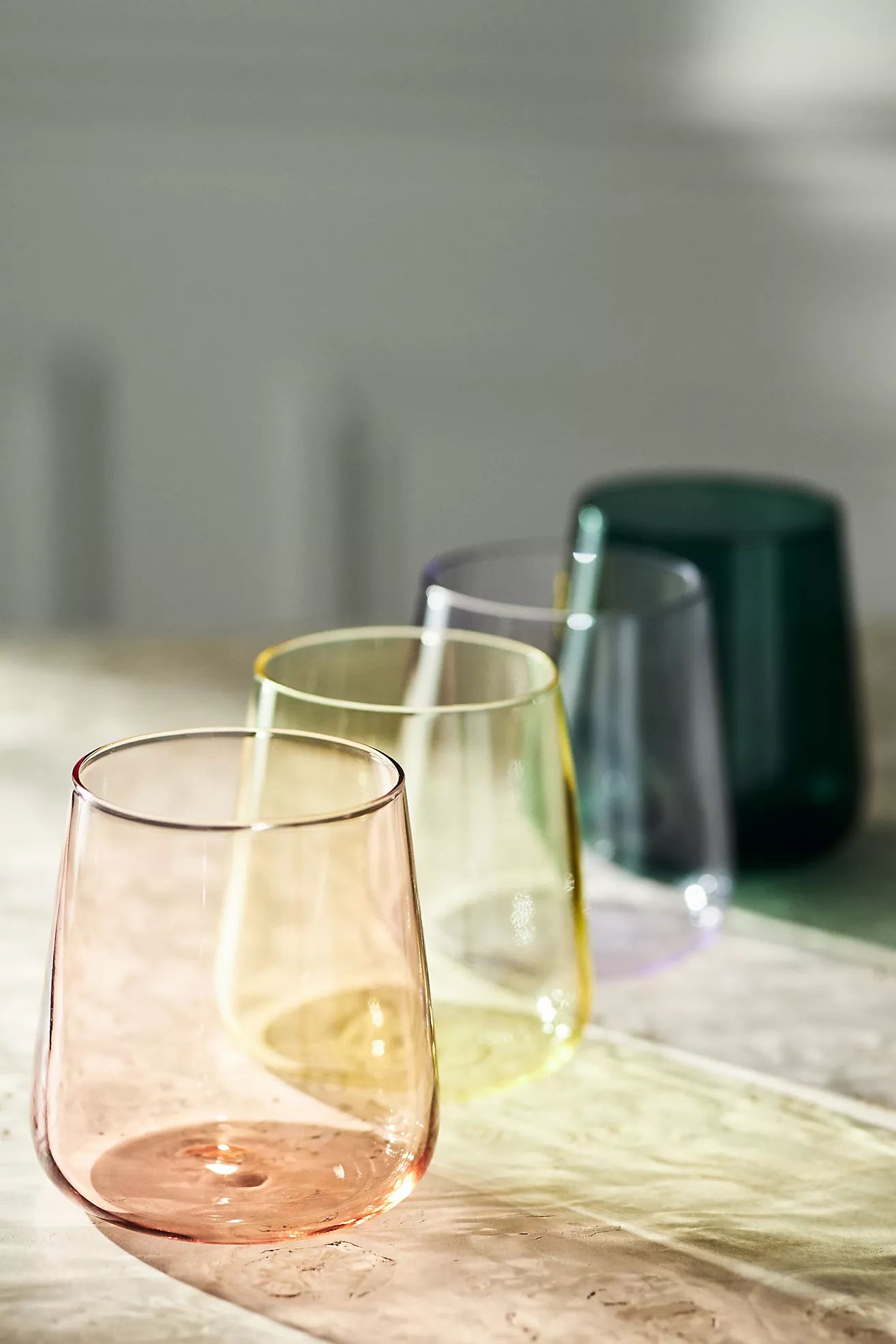 Morgan Stemless Wine Glasses, Set of 4 | Anthropologie (US)