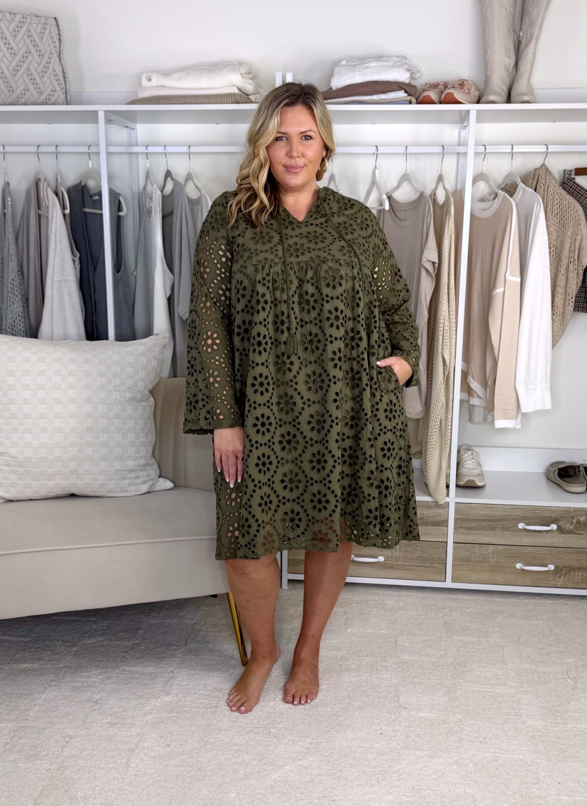 June and vie try on!! Wearing a size 18/20! Plus size, fall fashion, outfit inspo, mom life, apron belly
