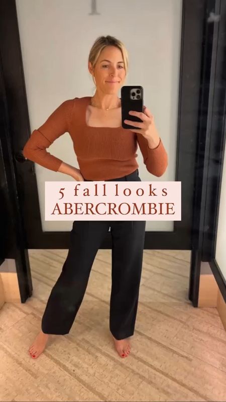 So many cute Fall options at Abercrombie right now! These trousers are so flattering and comfortable! Loved for a work look. Here is sizing info:

1. Trousers + burgundy top: I sized up in both. Wearing a 4 “short” in trouser and medium in top. This top is so comfortable, stretchy and pairs well with the trouser. 

2. Matching cami and skirt set: this is so pretty and feminine and great for a holiday party. Both TTS. Wearing a small in top and bottom here. 

3. Black zip up hoodie and yoga pant. Hoodie is so soft and comfortable- light weight. Pant is high waisted and really sucks you in! Both TTS. Wearing a small in both. 

4. Fleece jacket- so cozy and fun for chilly morning drop-offs or a ski trip. Runs TTS. Wearing a small. Also comes in black!

5. Oversized mock neck tuckable sweater. Love with jeans and pearls for cooler weather. Runs TTS- is a bit boxy so keep that in mind. 

#LTKover40 #LTKSeasonal #LTKSale