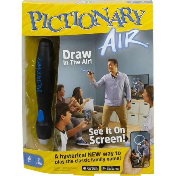 Pictionary Air Family Drawing Game with Light Pen and Clue Cards for Game Night | Walmart (US)