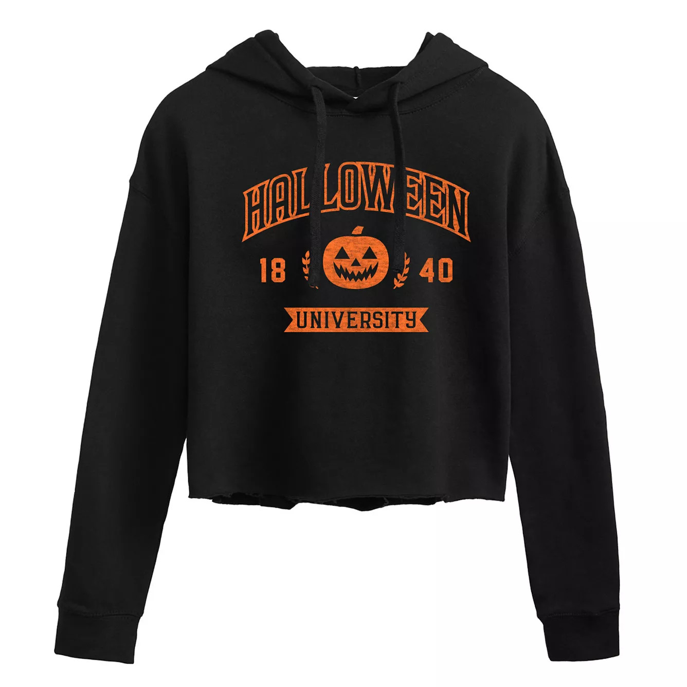 Juniors' Halloween University Cropped Graphic Hoodie | Kohl's