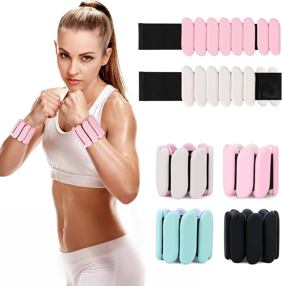 Wrist Weights, 2Pcs Wearable Wrist Ankle Weights for Women and Men, Adjustable Silicone Bracelets... | Amazon (US)