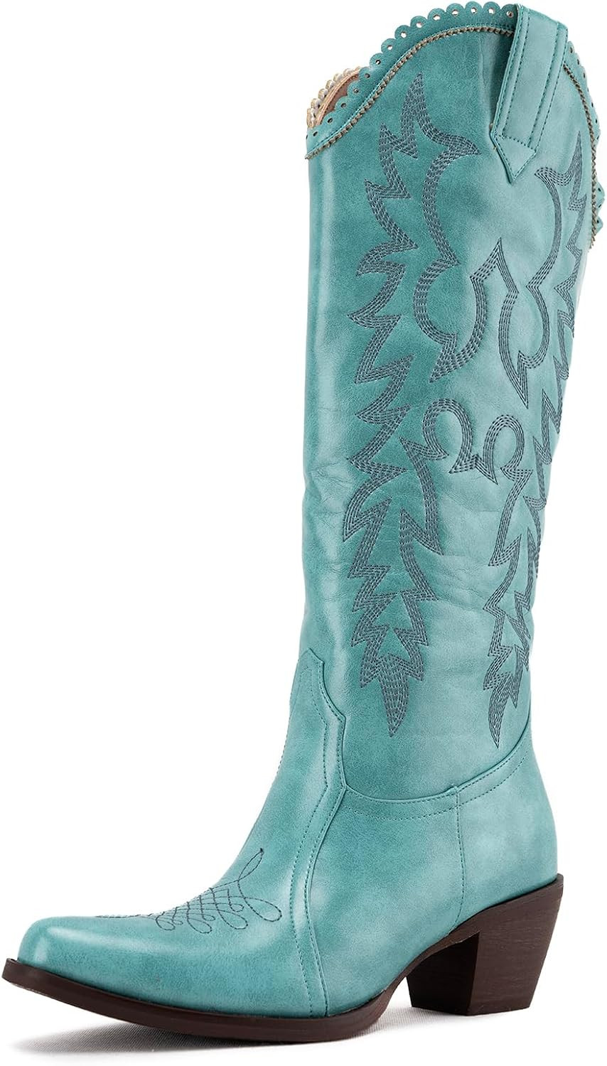 GORBINETI Women's Cowboy Boots, Faux Suede Mid Calf Western Boots | Amazon (US)