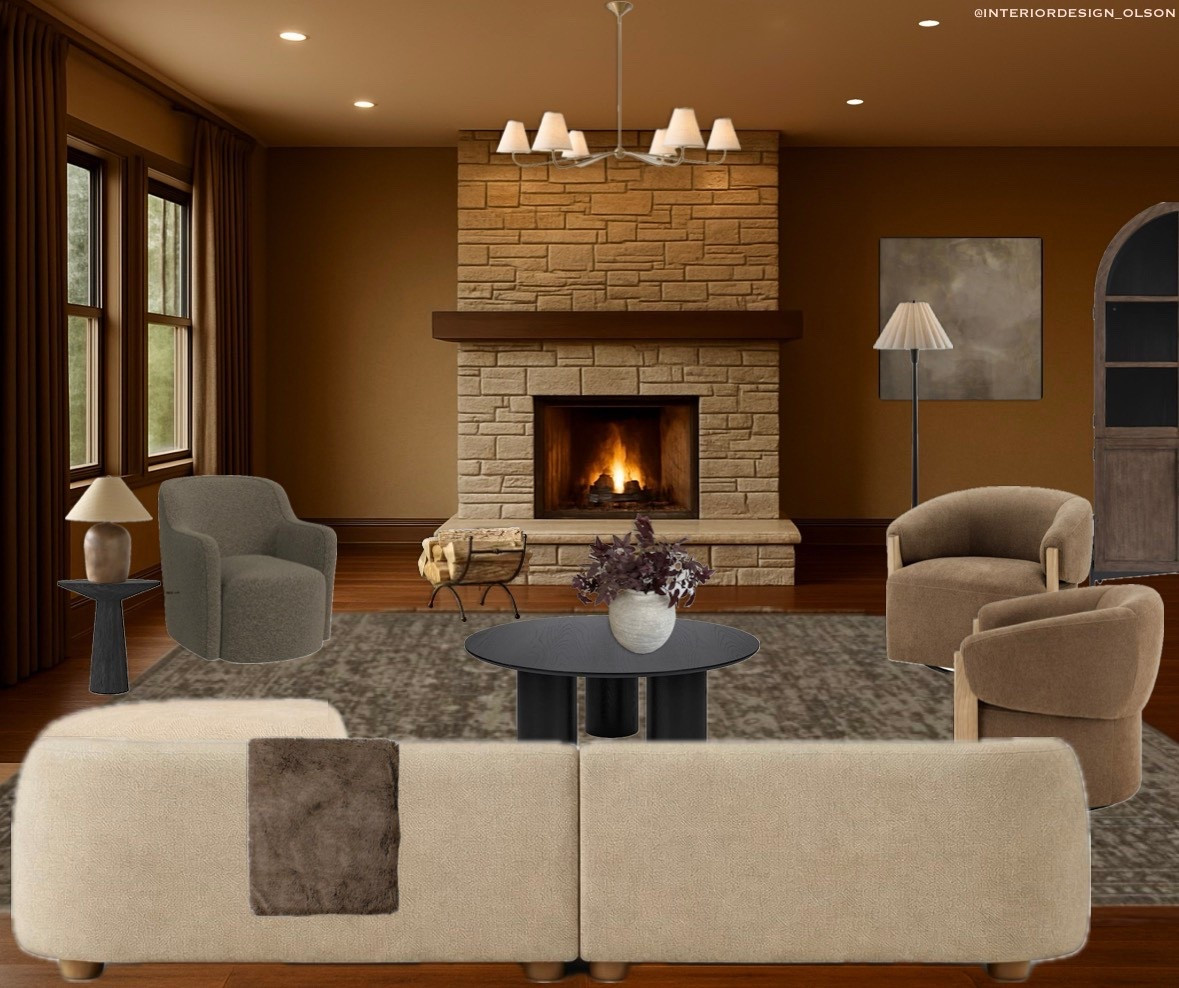 Cozy, but make it elevated 🤍
This living room is all about soft boucle textures, warm neutrals, and inviting seating that actually feels as good as it looks. The boucle sectional anchors the space with a plush, cloud-like feel, while the swivel accent chairs add function and flexibility, perfect for conversations, fireside lounging, or entertaining.

Layered with warm wood tones, soft lighting, and subtle contrast for a space that feels timeless, cozy, and effortlessly inviting.

Shop my favorite boucle seating, swivel chairs, and cozy living room finds linked here 🤍