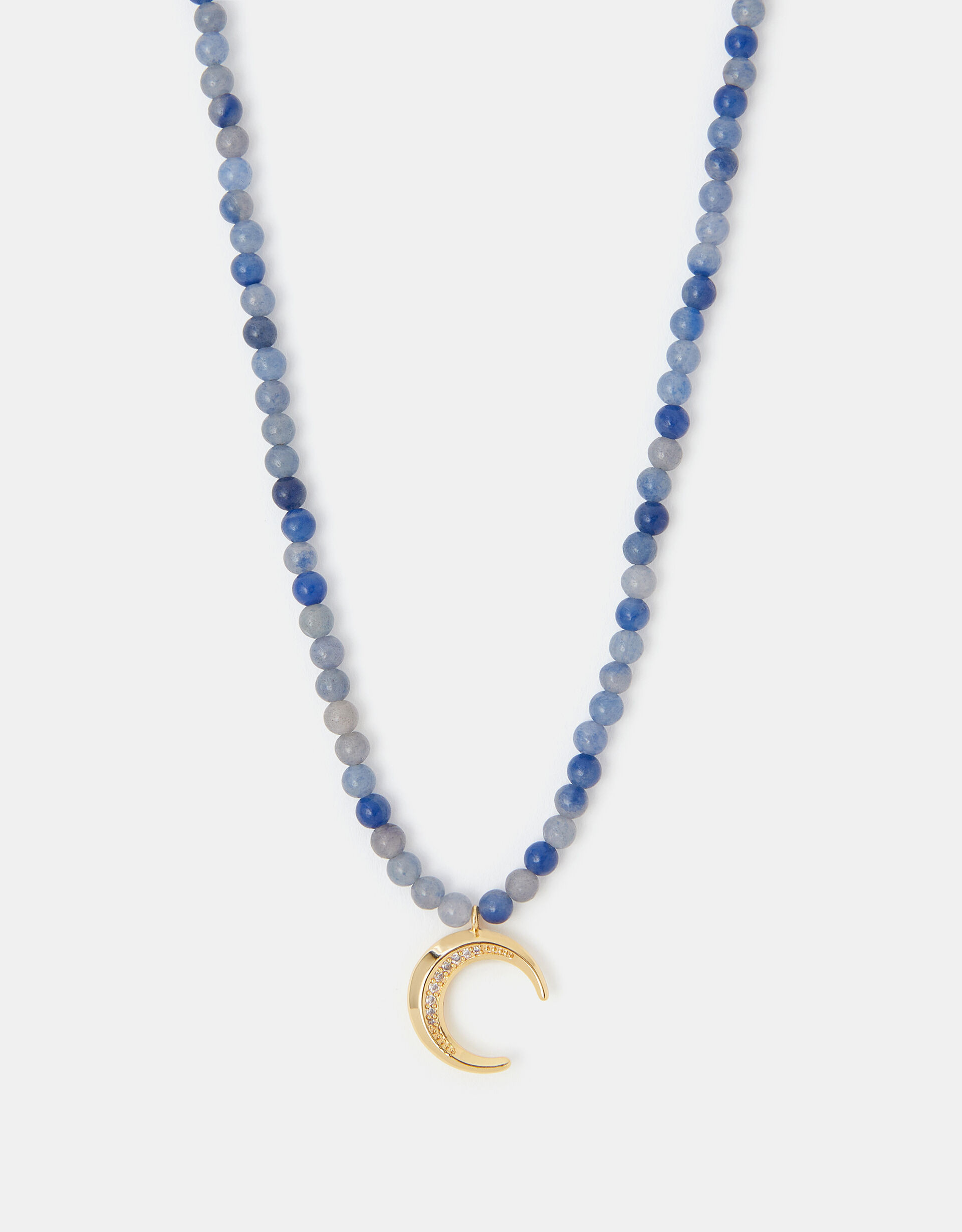 14ct Gold-Plated Bead Moon Pendant Necklace | Accessorize (Global)