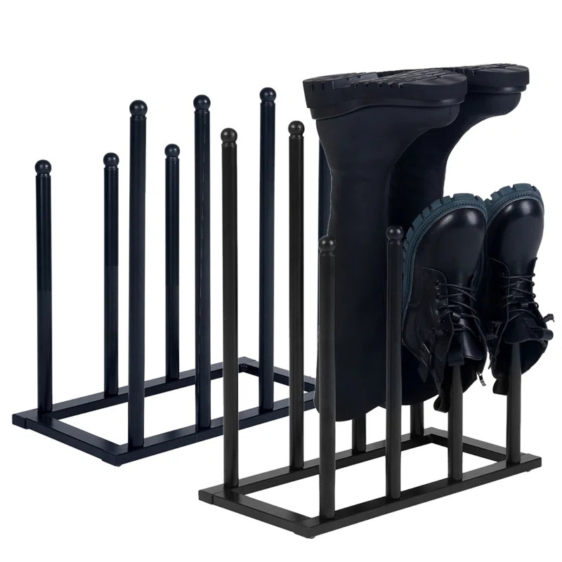 8 Pair Black Metal Boot Rack (Set of 2) | Wayfair North America