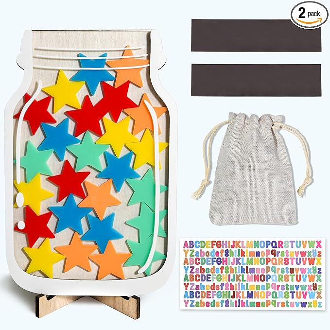 Magnetic Reward Jar for Classroom & Kids - Star Jar Incentive System, Potty Training Chart with T... | Amazon (US)