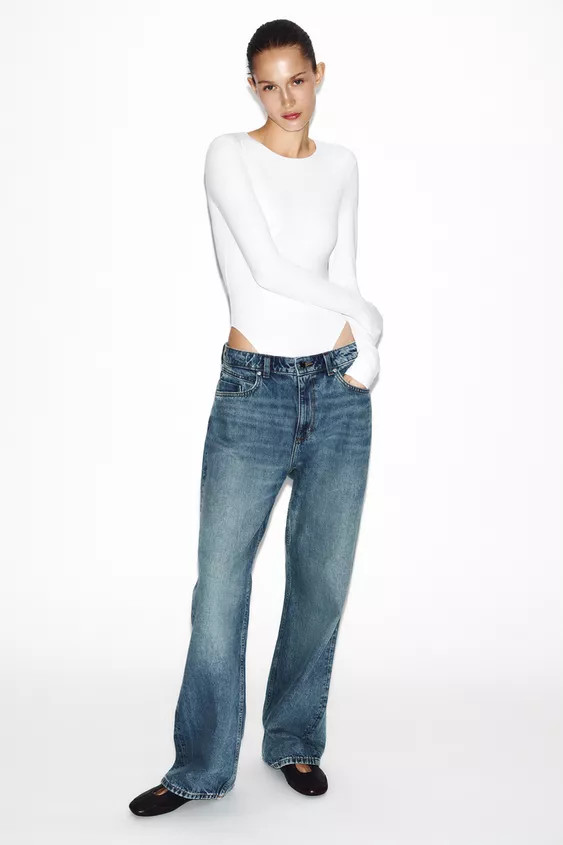 LONG SLEEVE POLYAMIDE BODYSUIT | Zara US