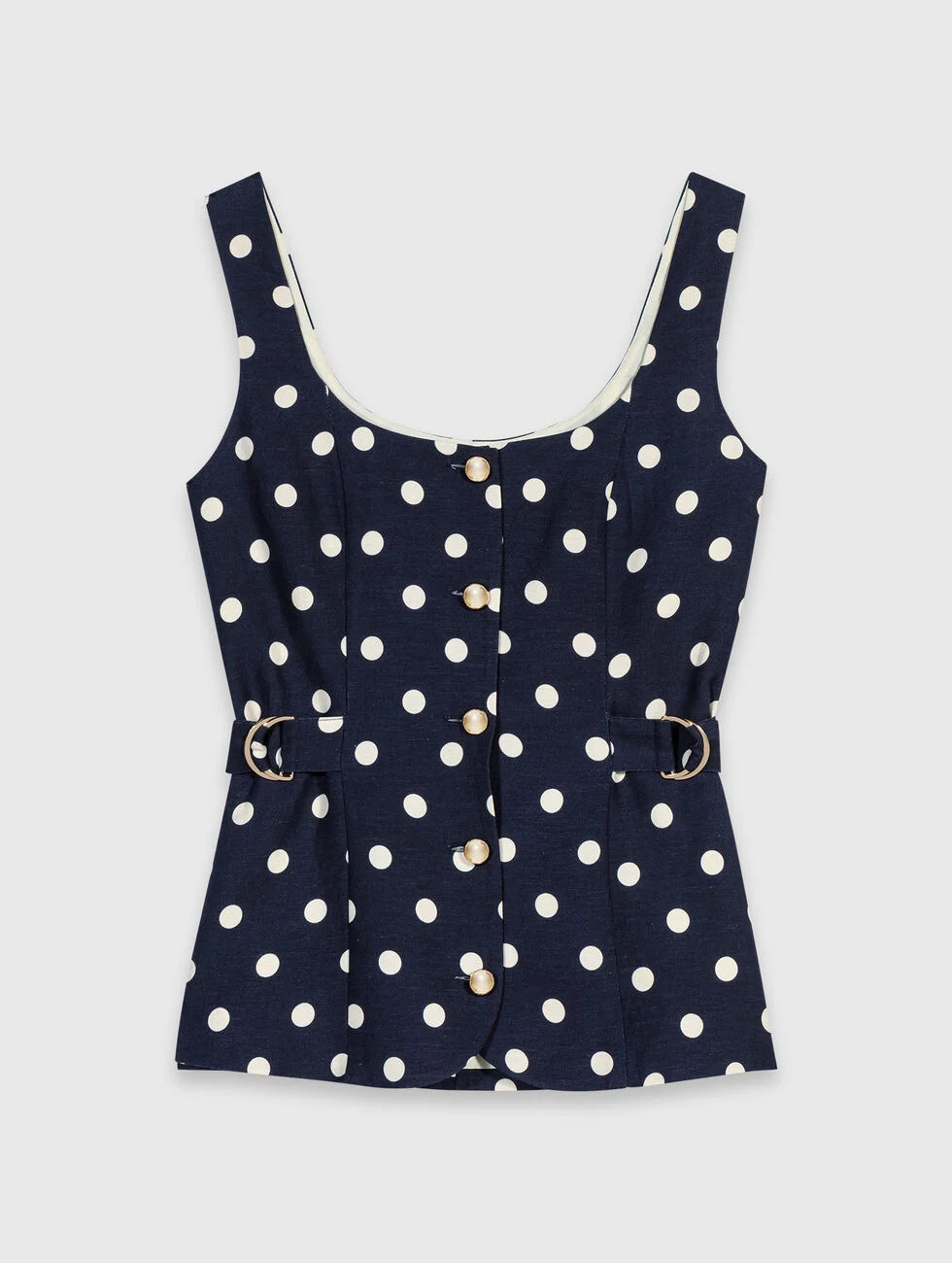 Long linen blend vest Blue for Women | Maje | Maje US