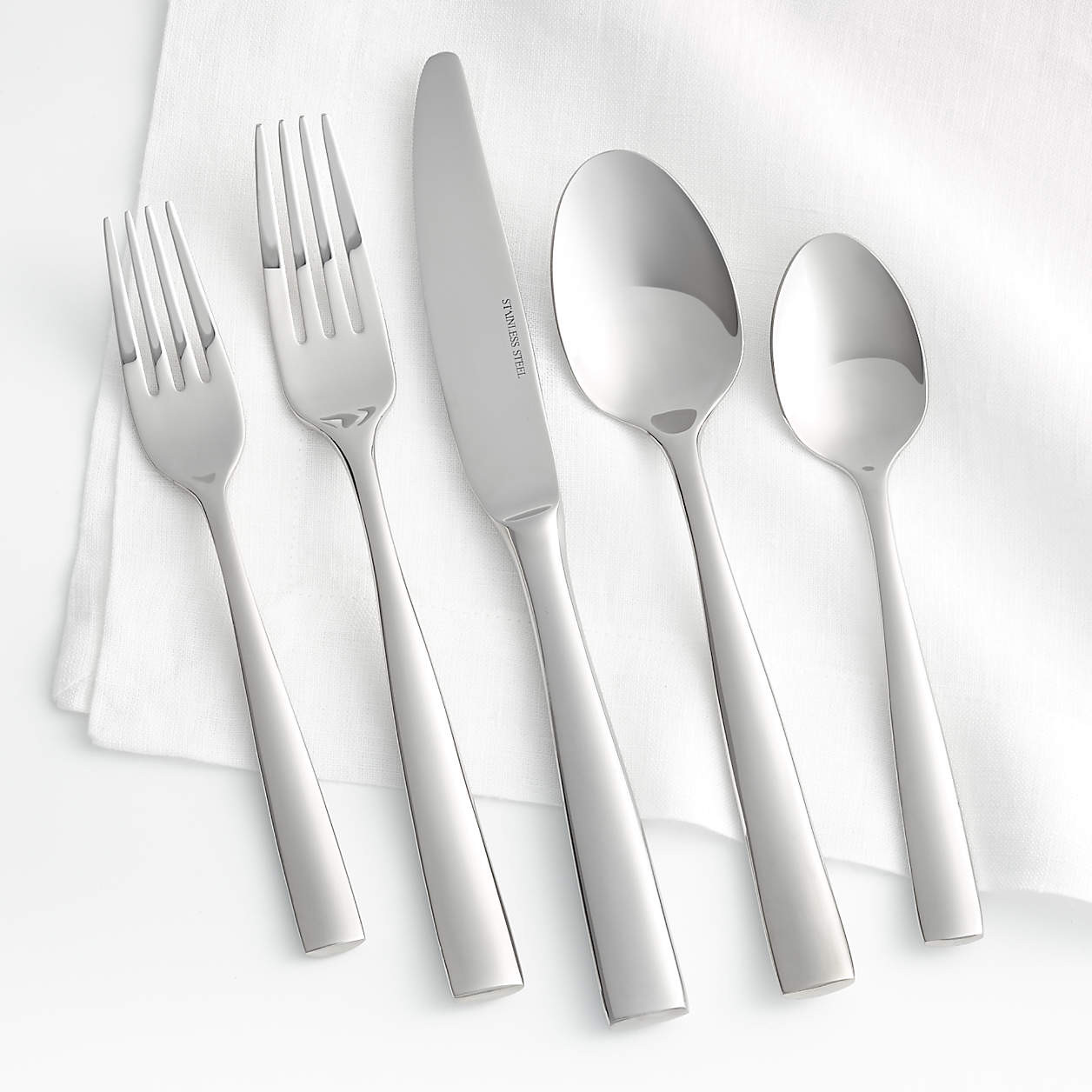 Marin Mirror 20-Piece Flatware Set + Reviews | Crate & Barrel | Crate & Barrel