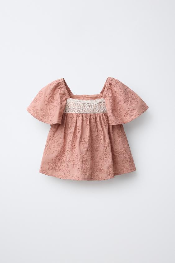 EMBROIDERED FLORAL LACE BLOUSE | Zara US