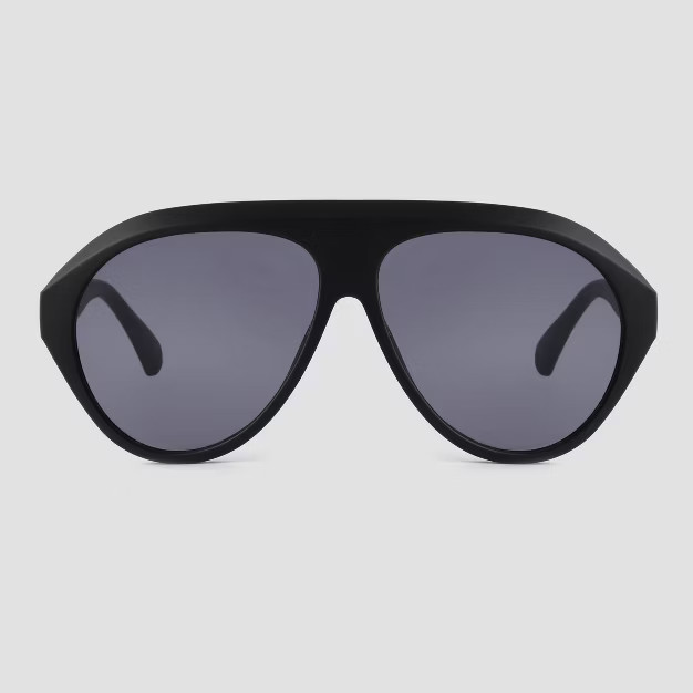 Women's Oversized Rubberized Plastic Aviator Sunglasses - Universal Thread™ Black | Target
