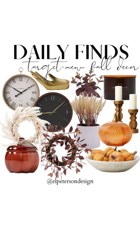 Target new arrivals 
Fall Decor
Fall accessories 
Home decor 
Fall wreath 
Candle holder 
Clock 

#LTKunder100 #LTKunder50 #LTKhome