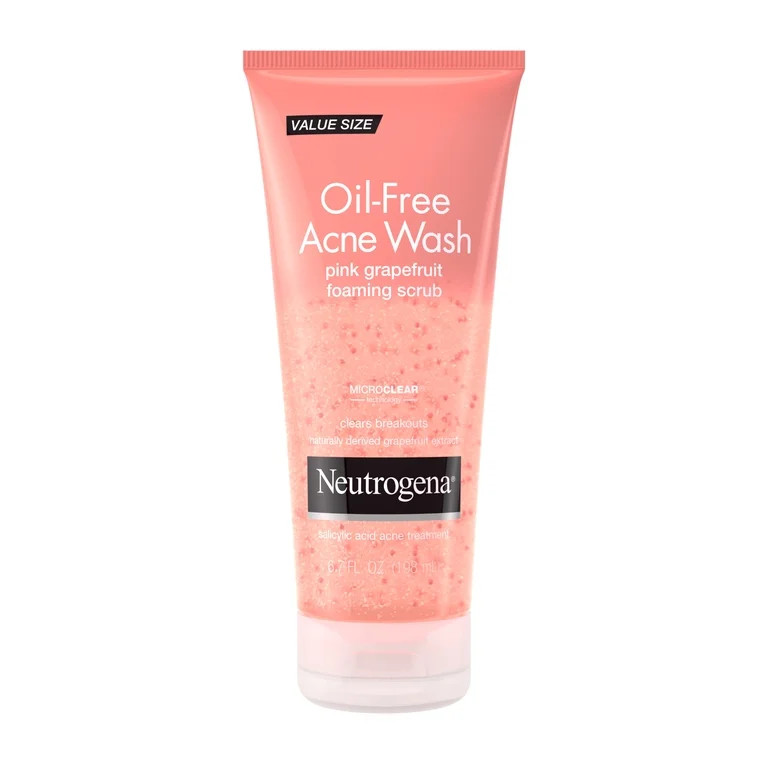 Neutrogena Oil-Free Pink Grapefruit Face Scrub, Salicylic Acid Acne Face Wash, 6.7 fl oz | Walmart (US)