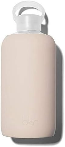 bkr Little Smooth Doe - 16oz - Glass Water Bottle - Tan - Dishwasher Safe - Removable Silicone Sl... | Amazon (US)