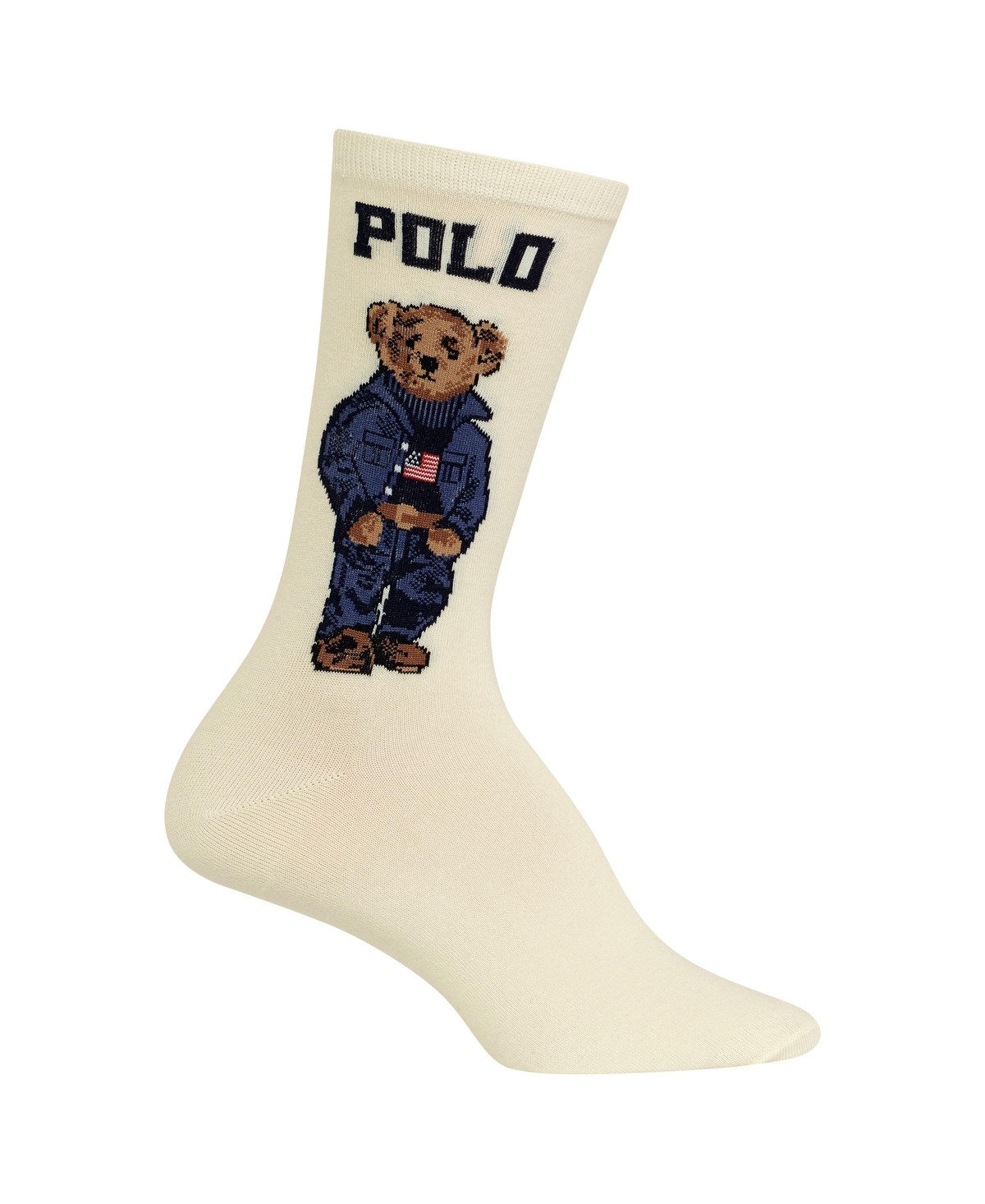 Polo Ralph Lauren Women's Americana Polo Bear Crew Socks - Ivory | Macy's