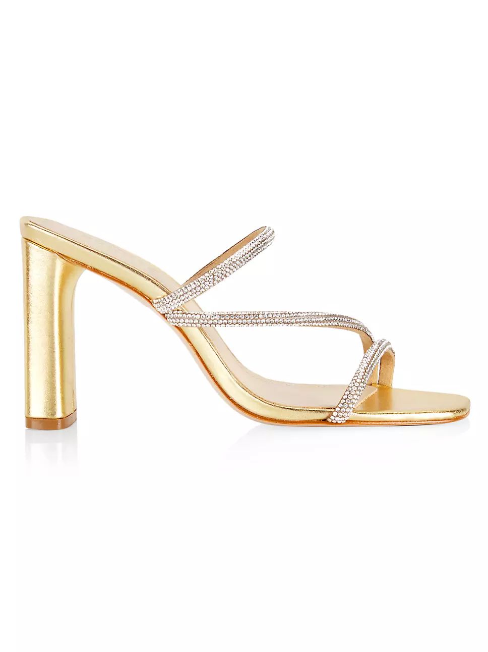 Chessie 90MM Crystal-Embellished Leather Mules | Saks Fifth Avenue