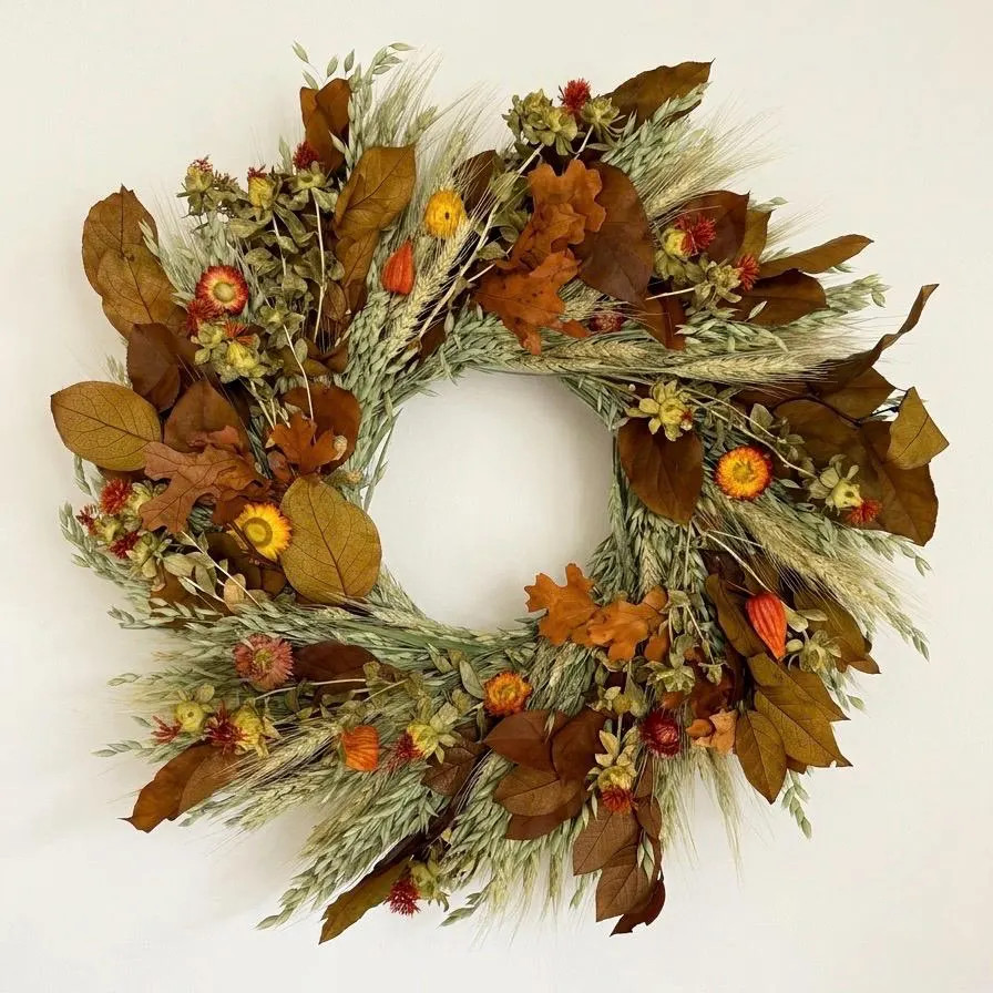 VanCortlandt Farms Natural Organic Dried and Preserved Handmade Fall Autumn Thanksgiving Flowers Wreath | Etsy (Global)