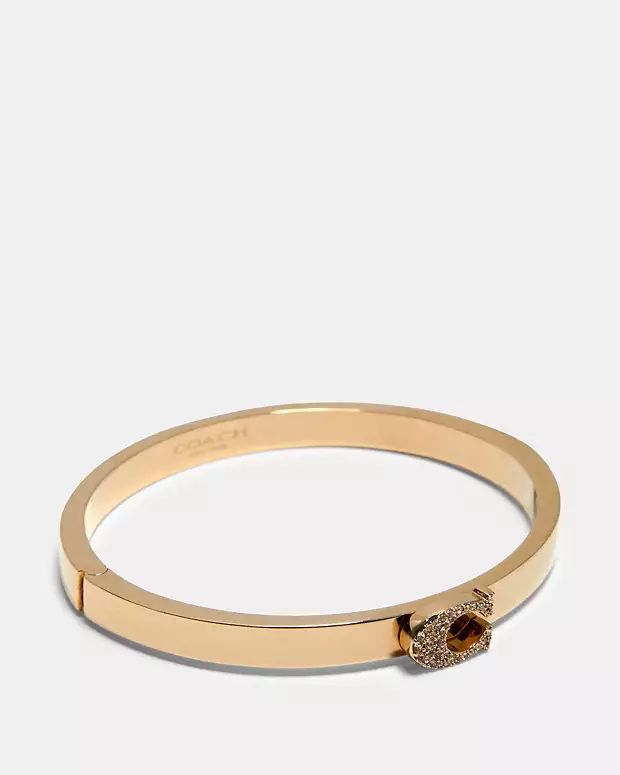 Pave Signature Hinged Bangle | Coach Outlet US