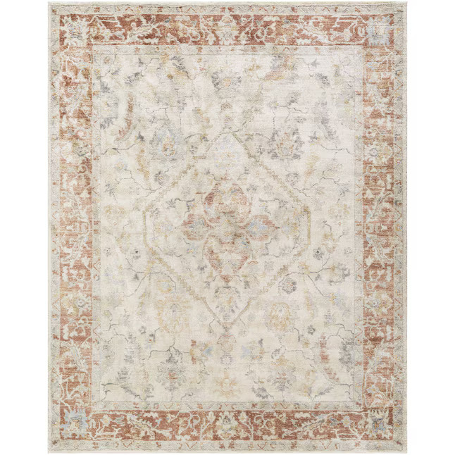 allen + roth with STAINMASTER Himalayan Dream 8 x 10 (ft) Loomed Polyester/Polypropylene Rust Rec... | Lowe's