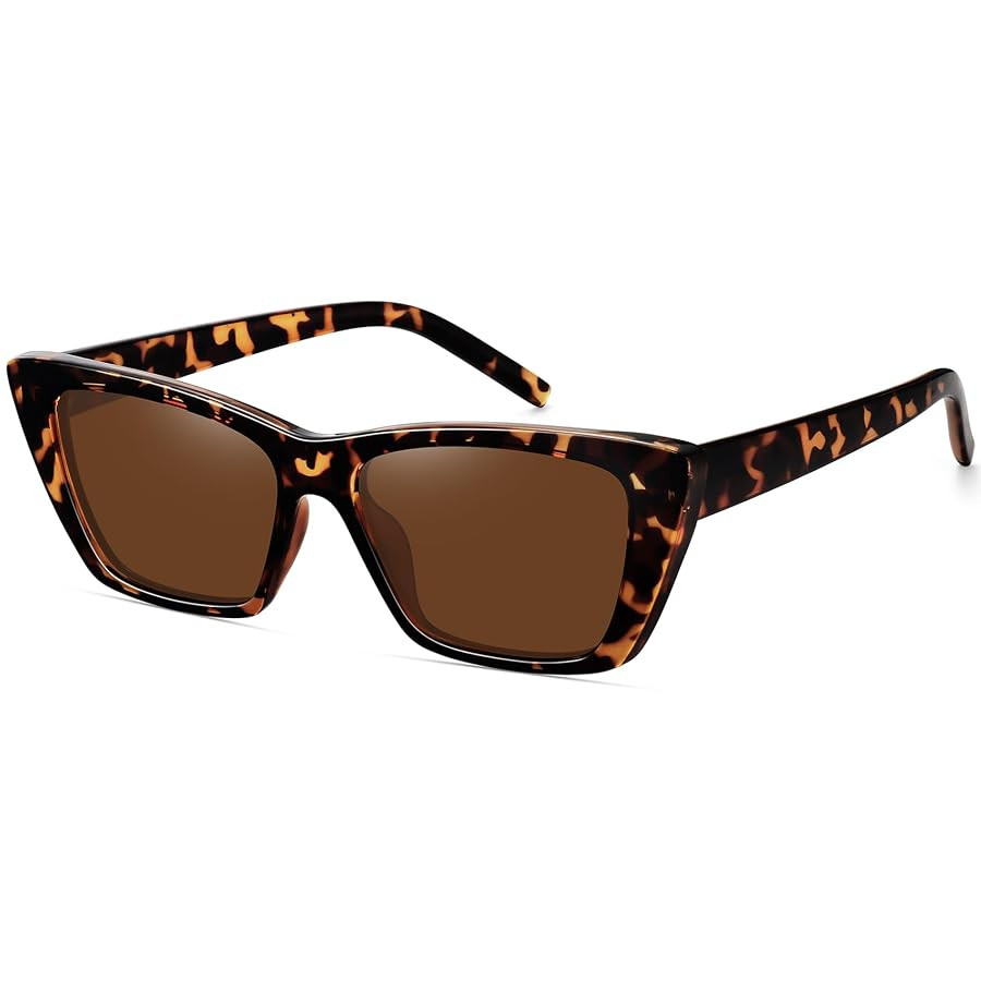 WOWSUN Narrow Small Vintage Polarized Cat Eye Sunglasses for Women | Amazon (US)