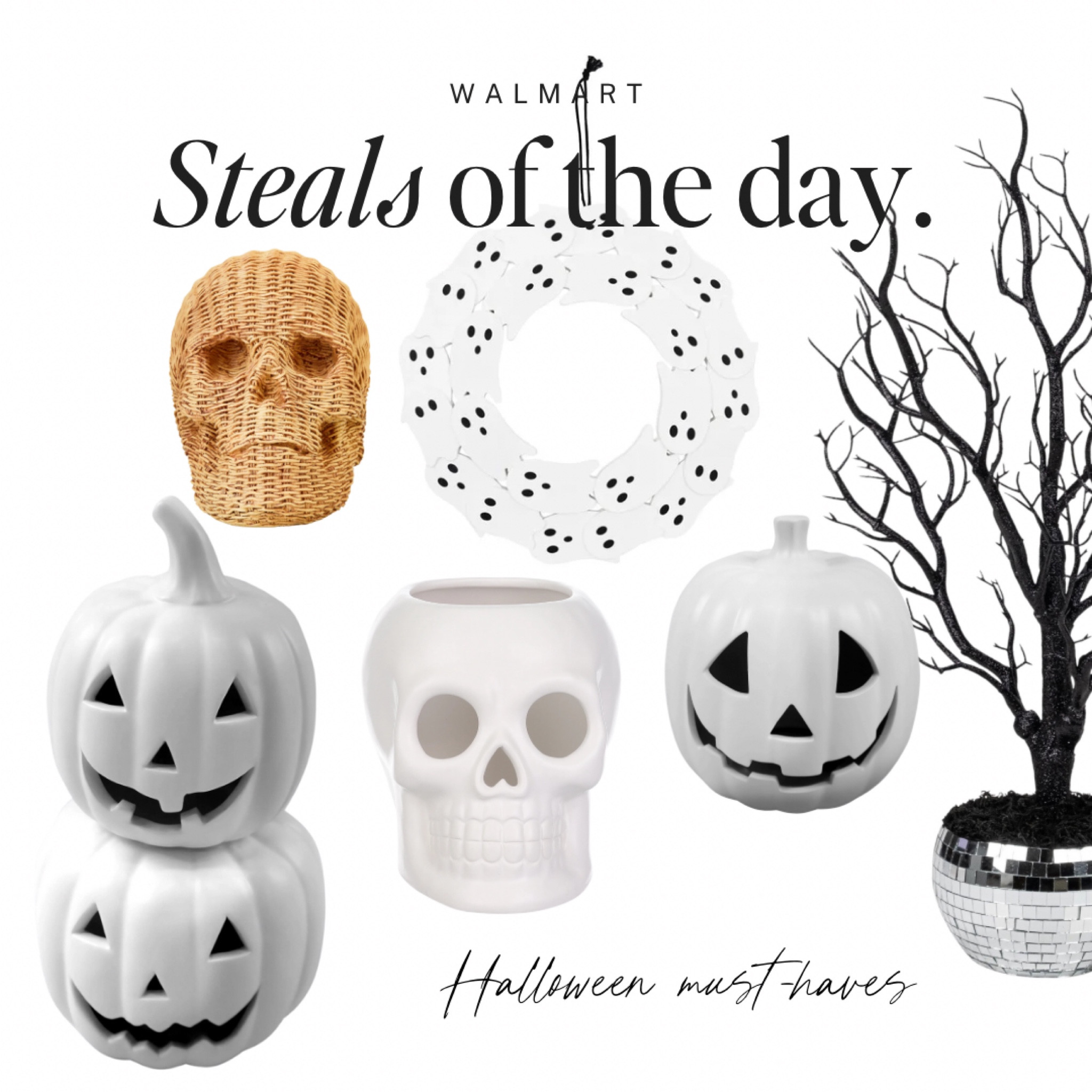 Under $20,  must haves for Halloween from Walmart. 

I found these on my last trip to Walmart and they are amazing! The jackolanterns are only $10! So cute and goes with so much. I had to snag the viral rattan skull too- under $7! Hurry- these won't last!



Halloween party, Halloween decor, fall florals, spooky decor, Halloween ideas, luxe for less, Halloween sale, new arrivals, Halloween style, Walmart finds



#LTKSeasonal #LTKHome #LTKParties

#LTKHome #LTKSeasonal #LTKFindsUnder50