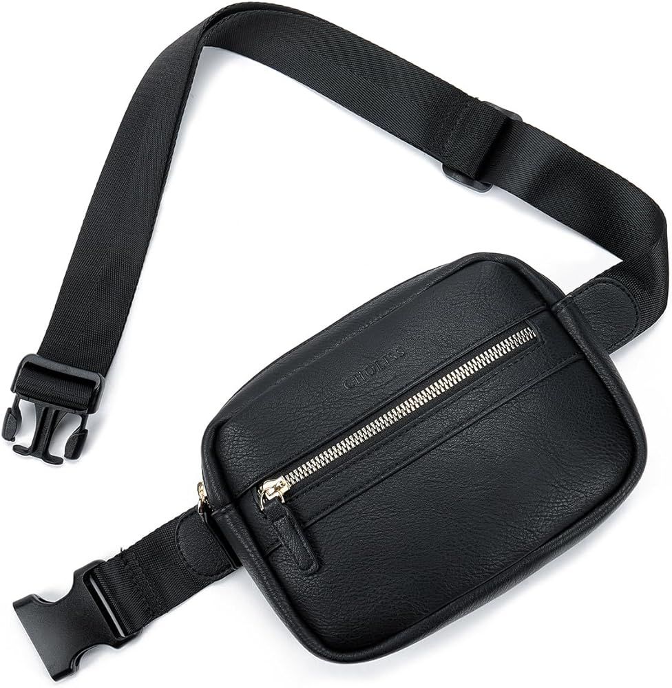 CHOLISS Fanny Packs for Women Cross Body, Small Vegan Leather Belt Bag with Extended Strap, Mini ... | Amazon (US)
