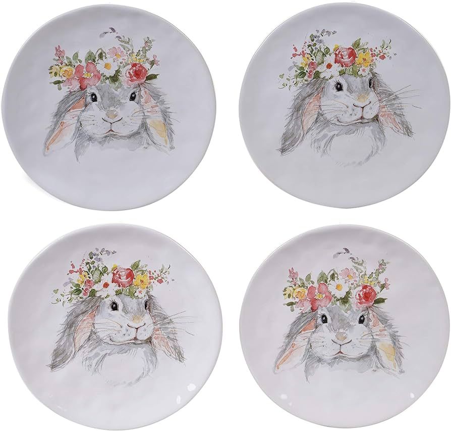 Certified International Sweet Bunny Salad/Dessert Plates,Set of 4, 2 Assorted Designs, 8.5" Diame... | Amazon (US)