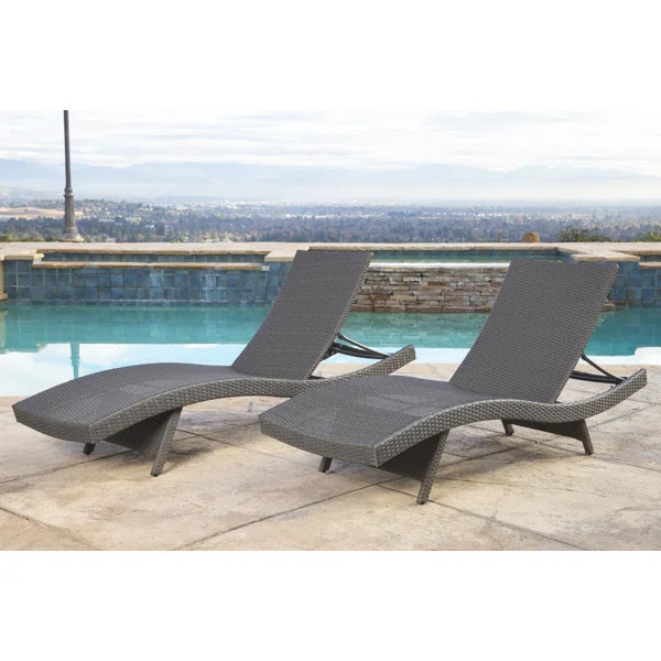 Mirabel 79'' Long Reclining Single Chaise (Set of 2) | Wayfair North America