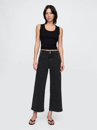 High Rise Stride Wide-Leg Ankle Jeans | Gap (US)