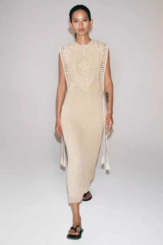 COMBINATION DRESS WITH DETACHABLE OVERLAY ZW COLLECTION | Zara US