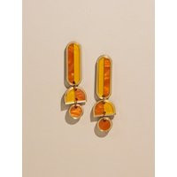 Orange Colorful Dangle Statement Earrings, Funky Abstract Summer Jewelry, Birthday Gift | Etsy (US)