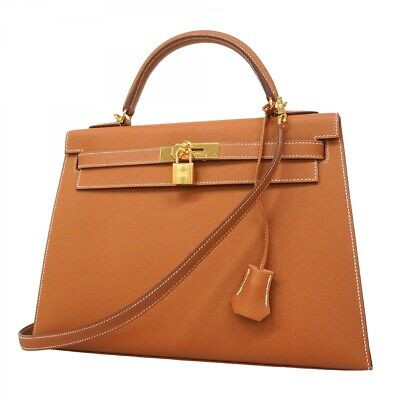 Bolso de Mano Hermes Kelly 32 Vaux Epson Oro C Sello 250404N | eBay US