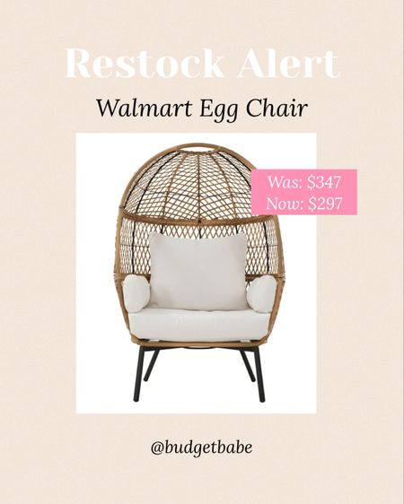 Walmart egg chair back in stock and on rollback! Always popular, always sells out #walmarthome 

#LTKsalealert #LTKhome