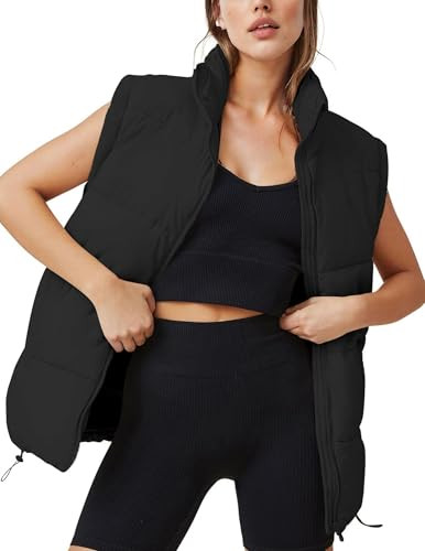 Zeagoo Puffer Vest Women Sleeveless Lightweight Quilted Jacket Stand Collar Zip Up Down with Pock... | Amazon (US)