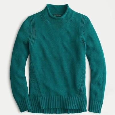 J.Crew  Roll Neck Sweater Green  100% Cotton Size M | eBay US