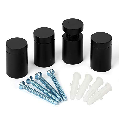 TOPNIKE Sign Standoff 3/4"x 1", Store Sign Holders Screws, Black Aluminum, for Acrylic, Glass, PVC,  | Amazon (US)