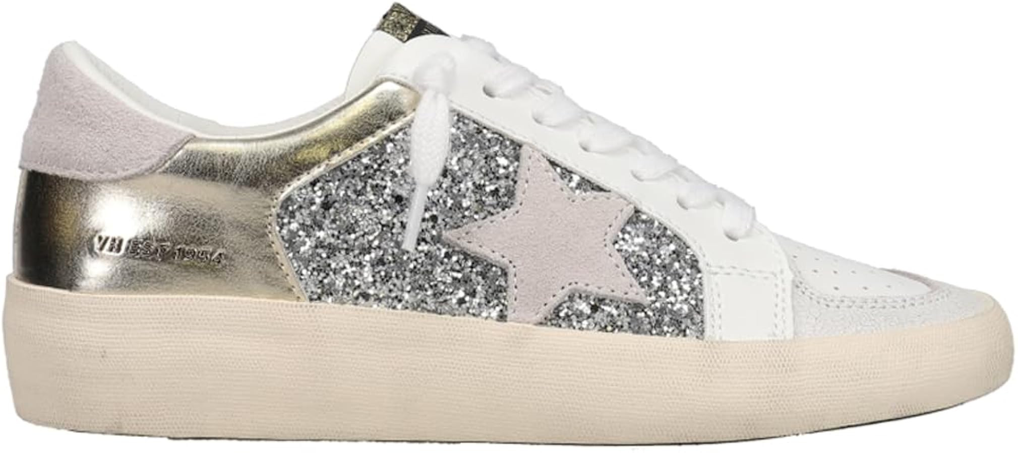 VINTAGE HAVANA Womens Libby 1 Metallic Sneakers Shoes Casual - Gold, Silver, White | Amazon (US)