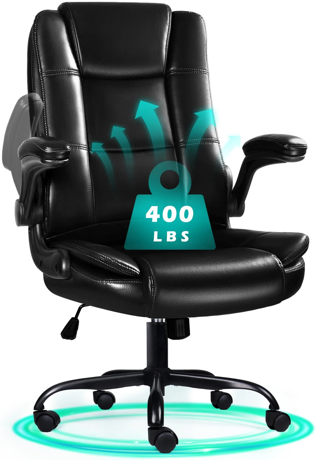 Waleaf Big and Tall Executive Office Chair with Flip-up Arms for Adult, Ergonomic High Back Adjus... | Walmart (US)