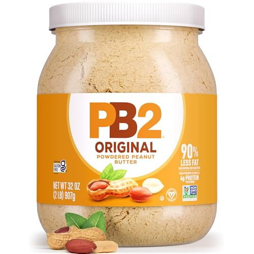 PB2 Original Powdered Peanut Butter - [32 Ounce Jar] 6g of Protein, 90% Less Fat, Certified Gluten Free, Only 60 Calories per Serving, Perfect for Protein Shakes, Smoothies, and Low-Carb, Keto Diets | Amazon (US)