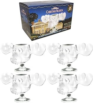 National Lampoon's Christmas Vacation Griswold Moose Mug 8oz Glass Set Of 4 | Amazon (US)