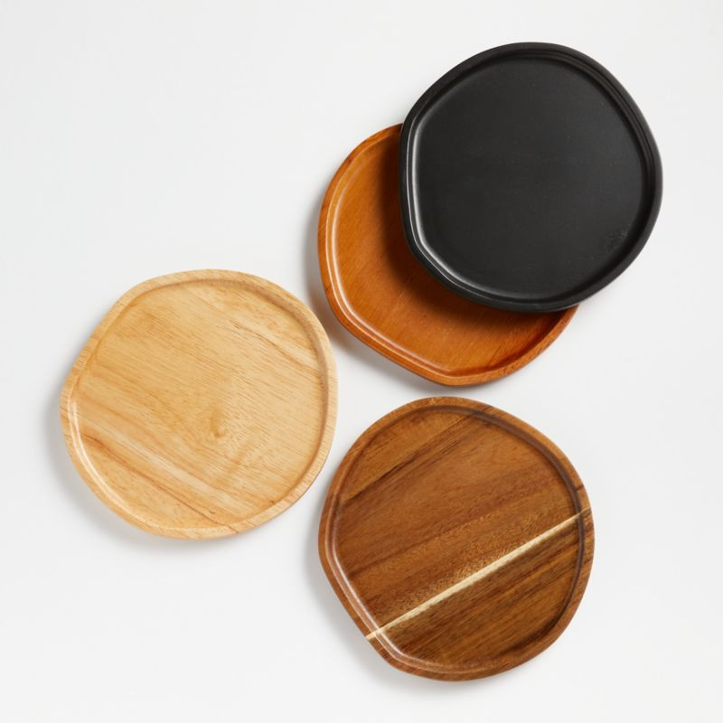 Byhring Mixed Wood Appetizer Plates, Set of 4 + Reviews | Crate and Barrel | Crate & Barrel