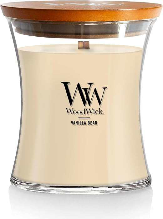 WoodWick Vanilla Bean Holiday Candle Gifts for Women and Men, 9.7 oz Medium Hourglass Candle with... | Amazon (US)