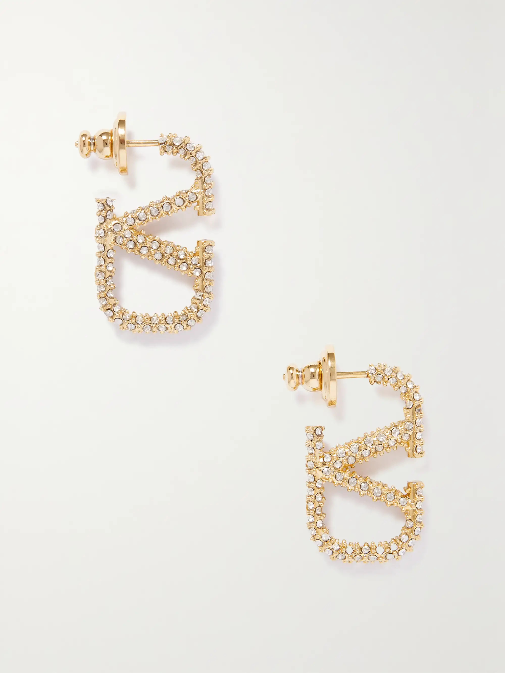 VLOGO gold-tone crystal earrings | NET-A-PORTER (US)