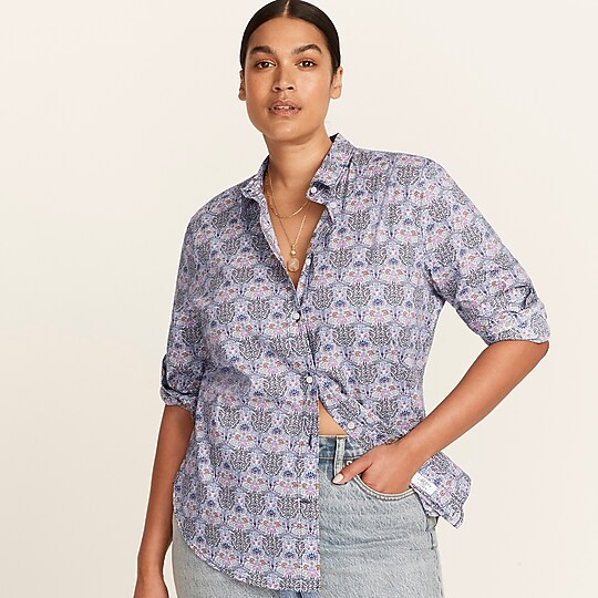 Slim-fit organic cotton shirt in Liberty® Club Nouveau floral | J. Crew US