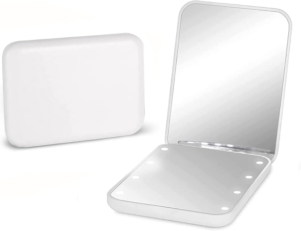 Kintion Pocket Mirror, 1X/3X Magnification LED Compact Travel Makeup Mirror with Light for Purse,... | Amazon (US)