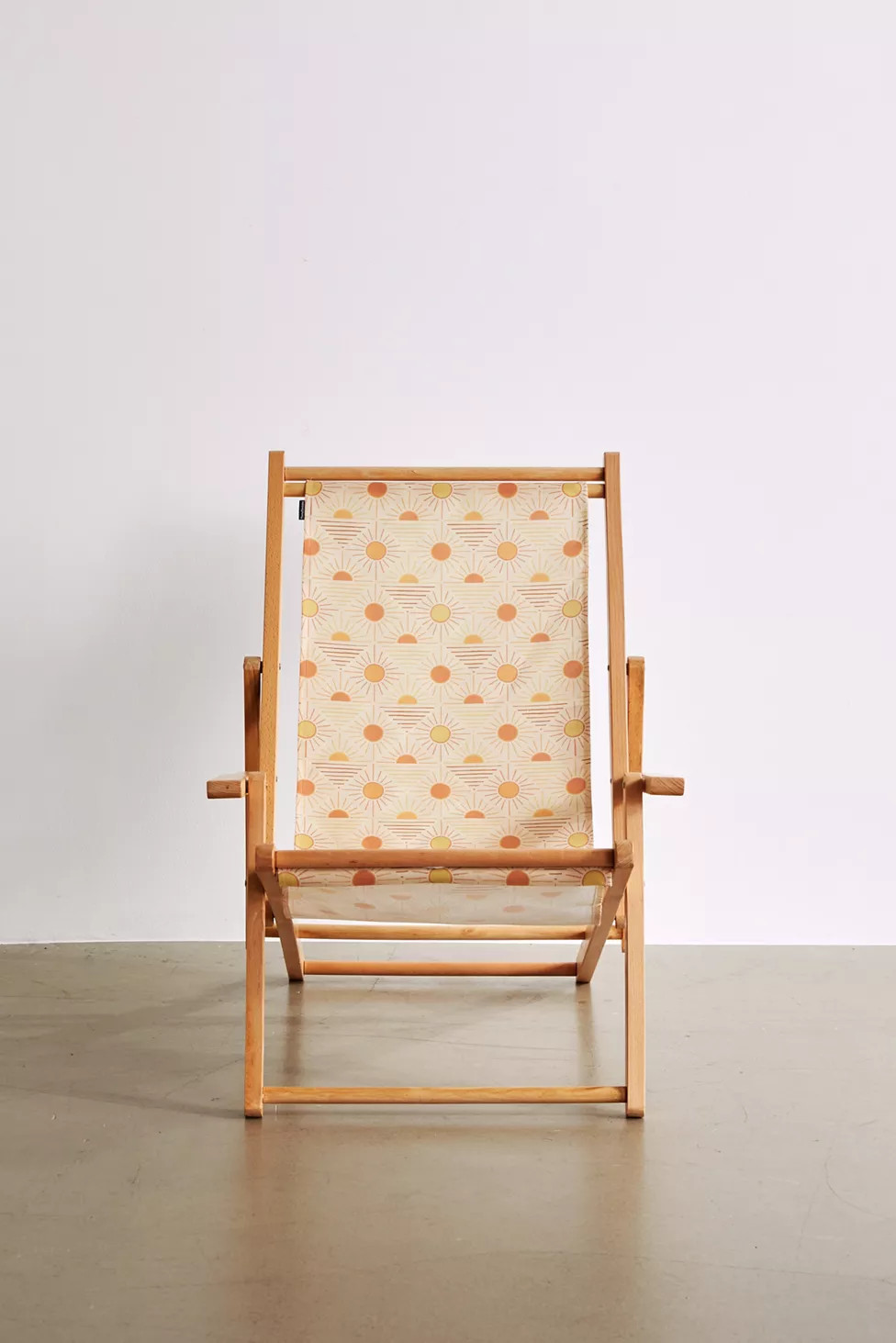 Deny UO Exclusive Yellow Geo Sun Outdoor Folding Chair | Urban Outfitters (US and RoW)